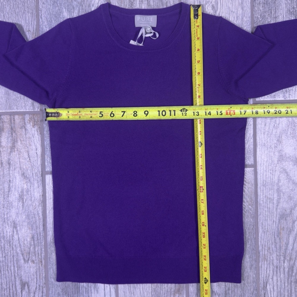 PURE Collection NWT 100% Cashmere Crew Neck Deep Purple Jumper Sweater US6 UK12 - Picture 13 of 14